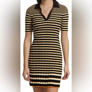 THEORY Striped Rib-Knit Collared Dress. Size small. NWOT.